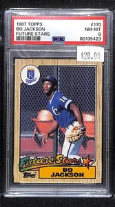 1987 Topps #170 Bo Jackson - PSA 8 quasi nuovo - Mt *TedsCardShack* - Foto 1 di 2