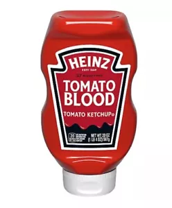 New HEINZ Tomato BLOOD Ketchup HALLOWEEN Limited 57 blood types 20 oz Exp. 11/23 - Picture 1 of 2