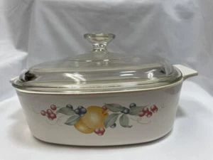 Vintage Corning Ware ABUNDANCE 2 L Auflaufform Backform A-2-B mit Pyrex Deckel A-9-C - Bild 1 von 10