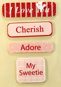 Romantische Sätze I Love You Cherish Adore Sweetie Erstellen Andenken Aufkleber RAR - Bild 1 von 2