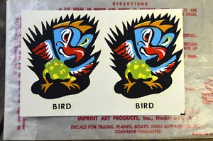 De colección IMPKO Calcomanía de Agua Pájaro Loro Tiki Monstruo Hot Rod Rata Bicicleta Original Antiguo - Imagen 1 de 3