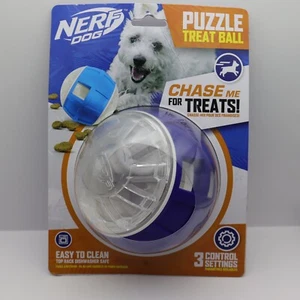 Nerf Dog Puzzle Treat Ball Chase For Treats Blue Clear Dishwasher Safe New - Picture 1 of 8