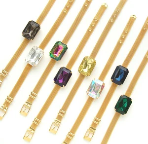 John Wind Bracelet Gem Stone Mesh Gold Maximal Art Jewelry New - Picture 1 of 10