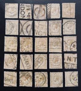 25 KING GEORGE V ONE SHILLING 1s DEFINITIVE STAMPS - Picture 1 of 2