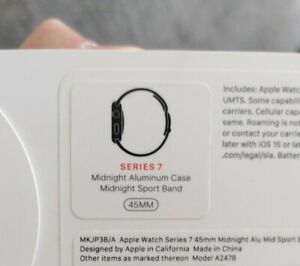 Apple Watch Series 7 45mm Aluminium Case with Sport Band - Midnight, Regular...