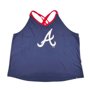 Fanatics Top 3X Azul Atlanta Braves Día del Juego Barrel It Up Deportivo Cross Back Tanque - Imagen 1 de 7
