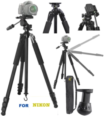  80" PROFESSIONAL TITANIUM ALLOY HEAVY DUTY TRIPOD FOR NIKON D3400 D5600 D7100 - Image 1 of 4