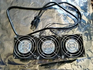 3x Qualtek AC Axial Fan 110V 120V FAA1-08038NBMW31 w AC Plug Good for Test Setup - Picture 1 of 6