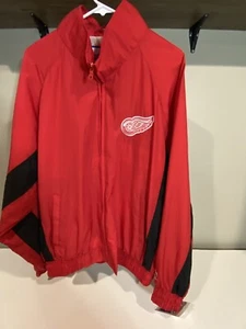Vintage Logo 7 Detroit Red Wings Windbreaker Full Zip Jacket Size MEDIUM NHL NOS - Picture 1 of 4