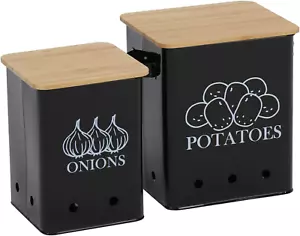 Potato Onion Storage Bin, Kitchen Storage Canister Set of 2, Kitchen Pantry Orga - Picture 1 of 6