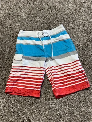 Pantalones cortos de natación con hebilla para hombre talla 30 rojo blanco azul ligeros 9507  Foto 1 de 4