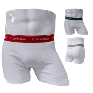 Calvin Klein Men's Boxer Trunks 3-Pack Classic Fly Cotton Brief White - Picture 1 of 11