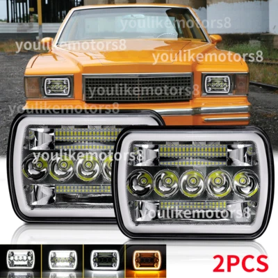 Пара светодиодных фар дальнего/низкого света 7x6 5x7 дюймов подходит для Chevrolet Monte Carlo 1978 1979 - Изображение 1 из 4