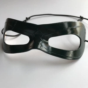 Maschera in pelle verde freccia Oliver Queen cosplay pelle maschera tartaruga Halloween Prop - Foto 1 di 8