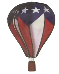 Hot Air Balloon Wind Spinner 26" Patriotic American Flag USA Stars Stripes