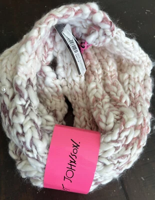 Betsey Johnson Women's Snow Diggity Cowl Ribbed Infinity Knit Scarf Pink NEW - Image 1 of 4
