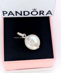 NEW 100% Authentic PANDORA 925 White Baroque Pearl Mom Dangle Charm 793783C01 - Picture 1 of 8