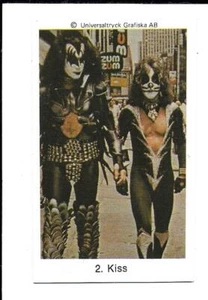 Kiss Swedish Trading Gum Card 1978 Number 2 Universaltryck Grafiska Pop Stars - Picture 1 of 1