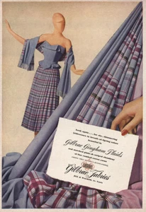 1949 Gilbrae Fabrics: Gingham Plaids Vintage Print Ad - Picture 1 of 1