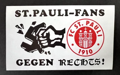 FC St. Pauli Aufkleber Sticker St. Pauli Fans gegen Rechts! Logo Fussball #201 - Bild 1 von 2