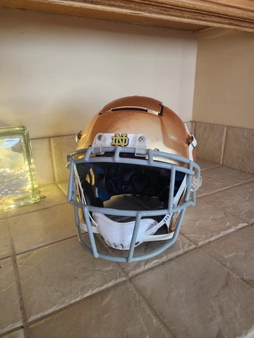 2022 Notre Dame Schutt F7 football helmet textured gold chrome Irish adult large Cover