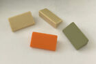 LEGO Pt 85984 Smooth Tile 30 Slope 1x2x2/3  Tan (2), Olive Green (1), Orange (1)