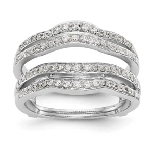 14K White Gold 1/2Ct Diamond Ring Guard Size 7 - Picture 1 of 4