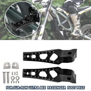 For Sur-Ron Ultra Bee 2023 2024 Billet Passenger Foot Pegs Footrest Pedals Black - Picture 1 of 13