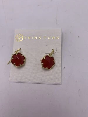 Brincos de resina gota 1” Trina Turk novos com etiquetas V122 - Imagem 1 de 4