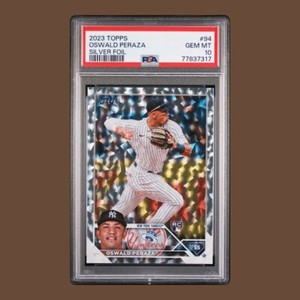 2023 Topps #94 OSWALDO PERAZA Yankees SILVER FOIL ROOKIE GEM MT PSA 10