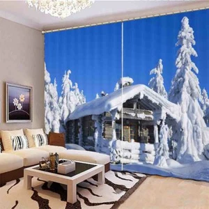 Wonderful Cold Ice House 3D Blockout Photo Print Curtain Fabric Curtains Window - Foto 1 di 10