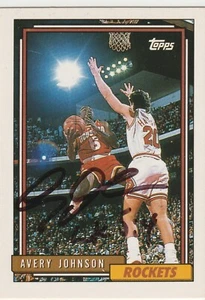 Tarjeta dorada Topps firmada por Avery Johnson 1992-93 autógrafo de los San Antonio Spurs Rockets - Imagen 1 de 1