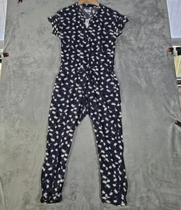 Old Navy Jumpsuit Damen klein zierlich blau Pusteblume gemustert Freizeit - Bild 1 von 7