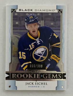 2015-16 Upper Deck Black Diamond Rookie Gems RG-JE Jack Eichel 066/399 - Image 1 of 2