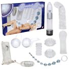 Toy Sex Kit del piacere Crystal Clear Dong Penis Cock Ring Sleeve Ovulo Vibro