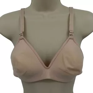 VTG Maidenform 38A All The Time Comfort Bra 9689 Beige Wireless Padded Women NEW - Picture 1 of 14