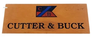Cutter & Buck Wooden Store Advertisement 11.5"x4" - Picture 1 of 6