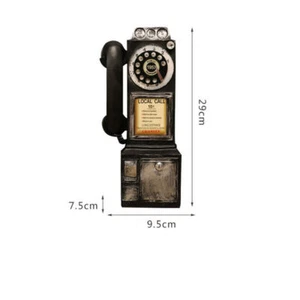Vintage Wall-Mounted Pay Phone Model Booth Telephone Figurine Rotary Antique USA - Picture 1 of 8