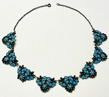Important CHINESE EXPORT 800 Silver Blue Enamel Antique Necklace ULTRA RARE!