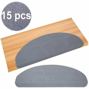 Semi Circle 15 Pcs Carpet Stair Treads Floor Mat Protection Cover Step Staircase - Picture 1 of 12