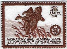 FEDERAL DUCK STAMP EMBROIDERED EMBLEM (HEAT SEAL) RW-7 BLACK DUCKS by: JAQUES
