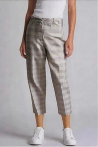 Real Clothes Women's Plaid Pants Sz 6 Purple White 100% Silk Preppy Golf Outdoor - Picture 1 of 17