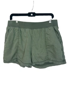 Faherty Arlie Shorts Womens Green Lyocell Linen Blend Knit Waist Pull On Size L - Picture 1 of 11