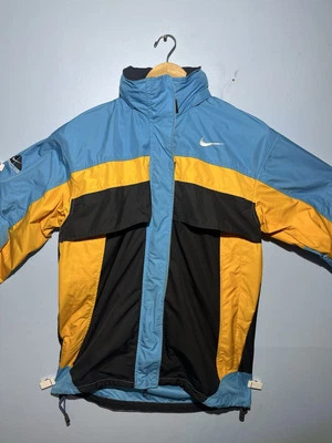 Винтажный Nike ACG куртка синий и желтый Colorblock ретро Y2K 90-х мужской размер средний - Изображение 1 из 4