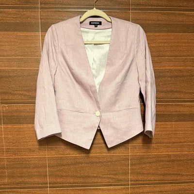 Blazer Express para mujer con un solo botón en rosa claro Foto 1 de 4