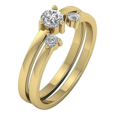 Bridal Engagement Ring For Women VS F 0.55 Ct Lab Grown Diamond 14K Yellow Gold - Image 1 of 4