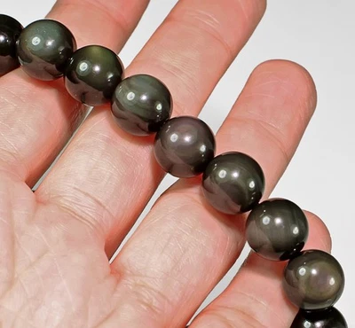 Cadena pulsera cuentas redondas arco iris mexicano natural 128,5 quilates BRL162 Foto 1 de 3