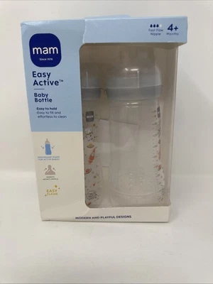 MAM Easy Active Bottle 11 oz (2-Count), Fast Flow Bottles with Silicone Nipples - Image 1 of 4
