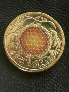 Moneda de dos dólares australiana 2022 $2 Honey Bee Ex RAM rollo sin circular color - Imagen 1 de 5