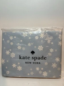 Kate Spade Large Canvas Shopper Beach Foldable Tote Bag Blue Snowflake Open Box - Picture 1 of 5